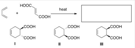 <strong>What is the major organic product of the following reaction? </strong> A)Only I B)Only II C)Only III D)Only I and II