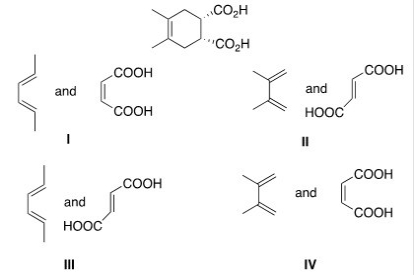 What diene and dienophile are used in a Diels-Alder reaction to prepare the following compound?