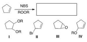 <strong>What is the product of the following reaction? </strong> A)I B)II C)III D)IV