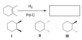 <strong>Determine the product(s)of the following reaction. </strong> A)I and III B)II and III C)I,II,and III D)I or II