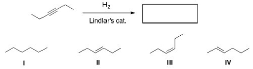<strong>Determine the product of the following reaction. </strong> A)I B)II C)III D)IV
