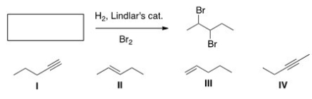 <strong>What is the starting material in the following reaction? </strong> A)I B)II C)III D)IV