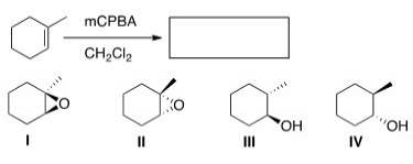 <strong>Which of the following products do not form in the following reaction? </strong> A)Only I B)Only II C)Only III and IV D)Only I and II