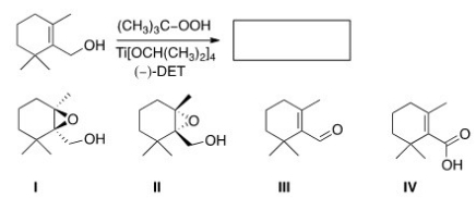 <strong>Predict the major product of the following reaction. </strong> A)I B)II C)III D)IV