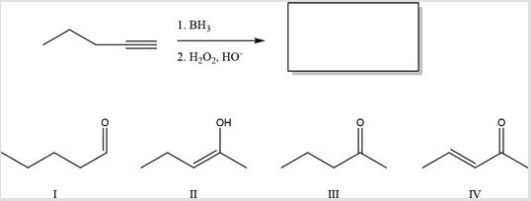 <strong>What is the major product of the following reaction?  </strong> A)I B)II C)III D)IV <div style=padding-top: 35px> 