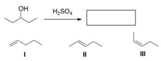 <strong>Determine the product(s)of the following reaction. </strong> A)Only I B)Only II C)Only III D)Only II and III