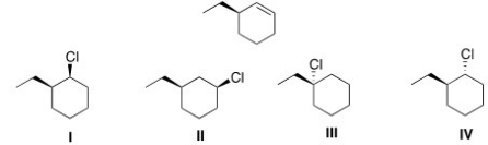<strong>Which of the following alkyl halides will afford the product below as the major product in an E2 reaction? </strong> A)I B)II C)III D)IV