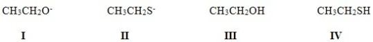 Rank the following in order of increasing nucleophilicity,putting the least nucleophilic first.