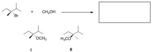 <strong>What is the product of the nucleophilic substitution reaction shown below? </strong> A)Only I B)Only II C)I and II D)None