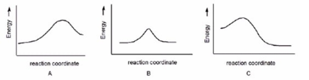 <strong>Which reaction has a positive DG°,assuming that entropy changes are negligible compared to enthalpy changes? </strong> A)A B)B C)C