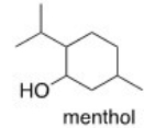 <strong>How many stereogenic centers are present in menthol? </strong> A)1 B)2 C)3 D)4