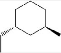<strong>Give the IUPAC name for the following compound: </strong> A)(1R,3R)-1-ethyl-3-methylcyclohexane B)(1R,3S)-1-ethyl-3-methylcyclohexane C)(1S,3R)-1-ethyl-3-methylcyclohexane D)(1S,3S)-1-ethyl-3-methylcyclohexane