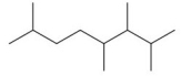 <strong>What is the IUPAC name for the following alkane? </strong> A)2,5,6,7-tetramethyloctane B)2,3,4,7-tetramethyloctane C)2,5,6,7-tetramethylheptane D)2,3,4,7-tetramethylheptane