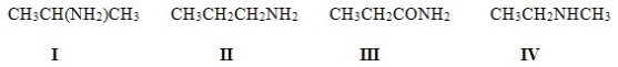 <strong>Which of the following molecules contain the same functional groups? </strong> A)I,II,IV B)I,II,III C)II,III,IV D)I,III,IV