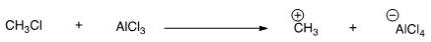 <strong>What is the role of methylchloride (CH<sub>3</sub>Cl)in the following reaction? </strong> A)Lewis acid B)Lewis base C)Brønsted-Lowry acid D)Brønsted-Lowry base