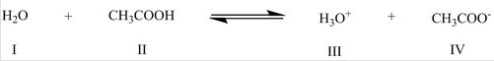 <strong>Identify the base/conjugate base (in that order)in the following reaction: </strong> A)I,III B)I,IV C)II,III D)II,IV