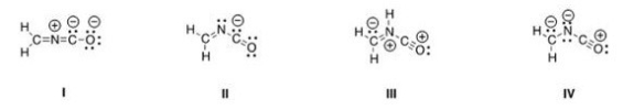 Which is not an acceptable Lewis structure for the anion CH<sub>2</sub>NCO<sup>-</sup>?
