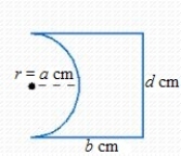 Find the distance around the figure below by using the appropriate formula. Round your answer to two decimal places. Where __________cm