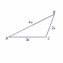 The perimeter is 45 in. Find the lengths of the sides. 