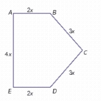 The perimeter of this pentagon is 280 in. Find the lengths of the sides. 