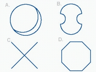 <strong>Group the objects into classes so that all the elements within each class are topologically equivalent and no elements from different classes are topologically equivalent. </strong> A) A, B and D; C B) A; B and D; C C) A; B, C and D D) A,B,C, and D E) A, C and D; B