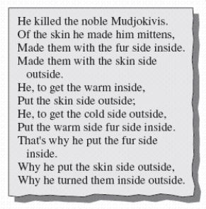 Read the poem in the News Clip. Is a right-handed mitten topologically equivalent to a left-handed mitten? Answer yes or no. If a right-handed mitten is turned inside out, as is suggested in the poem, will it still fit a right hand? Answer yes or no.