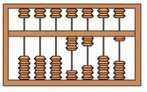 <strong>One of the oldest devices used for calculation is the abacus, as shown in the sample figure. Each rod names one of the positions we use in counting. Each bead on the bottom represents one unit in that column and each bead on the top represents 5 units in that column. The number illustrated in the sample figure below is 1,734. Sample Choose an abacus to show 10,905. A B C D </strong> A) C B) B C) D D) A E) none of these