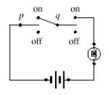 <strong>Using switches, design a circuit that would find the truth values for the statement. Select the correct circuit. </strong> A) B) C)
