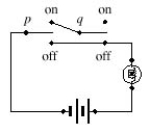<strong>Using switches, design a circuit that would find the truth values for the statement. Select the correct circuit. </strong> A) B) C)