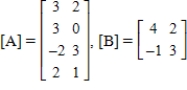 Find the product [ A ][ B ], if ​   ​ ​