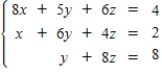 <strong>Write a system of equations that has the given augmented matrix. </strong> A) B) C) D) E) 