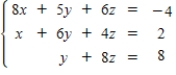 <strong>Write a system of equations that has the given augmented matrix. </strong> A) B) C) D) E) 