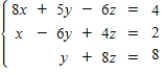 <strong>Write a system of equations that has the given augmented matrix. </strong> A) B) C) D) E) 