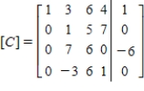 Given the matrix, perform elementary row operations to obtain a zeros above and below the 1 in the second column without changing the entries in the first column. 