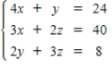 Solve the system by the Gauss-Jordan method. ​   ​