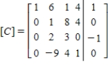 Given the matrix, perform elementary row operations to obtain a zeros above and below the 1 in the second column without changing the entries in the first column. 