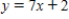 <strong>For the given verbal description, write a rule in the form of an equation. For each number x in the domain, the corresponding range value y is found by multiplying by 2 and then subtracting 7. </strong> A) B) C) D) E) 