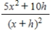 <strong>Find the difference quotient, for the function given below. </strong> A) B) C) D) E) 