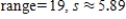 <strong>Find the range and the standard deviation. Where necessary, the choices are rounded to the nearest hundredth. 0, 2, 2, 6, 7, 10, 12, 19 </strong> A) B) C) D) E) 