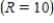 The forgetting curve for memorizing nonsense syllables is given by equation below, where R is the percentage who remember the syllables after t seconds. , In how many seconds would only 10% of the students remember? Round your answer to the nearest second. Solve for the exact value of t in terms of R.