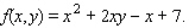 Let Compute the following. f(1, 2), f(2, - 1)