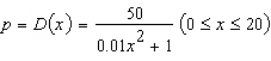 The demand equation for the Sicard sports watch is given by where x (measured in units of a thousand) is the quantity demanded per week and p is the unit price in dollars.Use the Trapezoidal Rule (take n = 8) to estimate the consumers' surplus if the market price is $25/watch.Round answer to two decimal places.