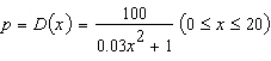 The demand equation for the Sicard sports watch is given by where x (measured in units of a thousand) is the quantity demanded per week and p is the unit price in dollars.Use Simpson's Rule and (take n = 8) to estimate the consumer's surplus if the market price is $25/watch.(Round your answer to two decimal places)