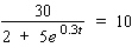 Use logarithms to solve the equation for t.Round your answer to four decimal places.