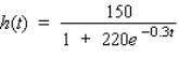 The height (in feet) of a certain kind of tree is approximated by where is the age of the tree in years.Estimate the age of an 70-ft tree.Round your answer to the nearest hundredth.