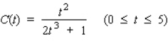 The concentration (in milligrams/cubic centimeter) of a certain drug in a patient's body t hr after injection is given by interval where N is decreasing. When is the concentration of the drug increasing and when is it decreasing?