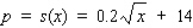 The supply equation for a certain brand of radio is given by , where x is the quantity supplied and p is the unit price in dollars.Use differentials to approximate the change in price when the quantity supplied is increased from 10,000 units to 10,500 units. $__________