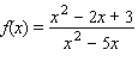 <strong>Determine all values of x at which the function is discontinuous. </strong> A)- 5 B)0, 5 C)0, - 5 D)- 3 E)3