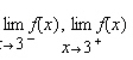 <strong>Use the graph of the function f to find and if the limit exists. </strong> A) B) C) D)