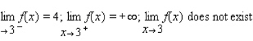 <strong>Use the graph of the function f to find and if the limit exists. </strong> A) B) C) D)
